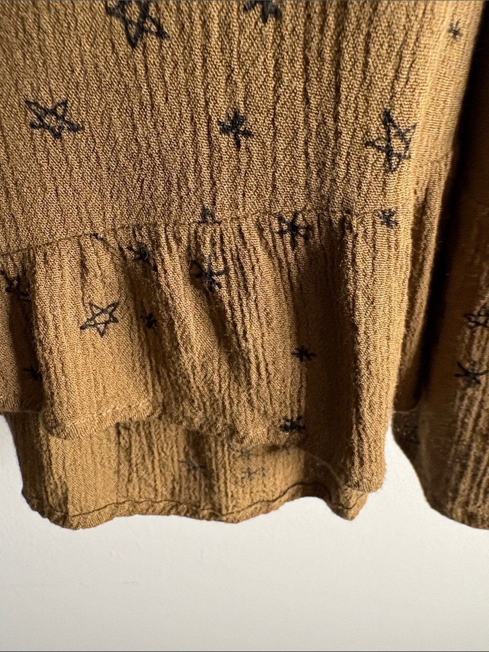 Free People Brown  Star-Print Button Down Shirt - Picture 5 of 6